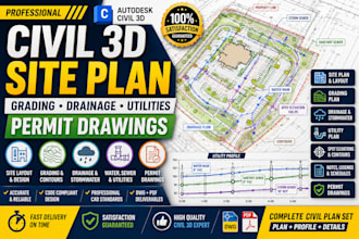 create civil site plans, grading, drainage, utility and permit drawings