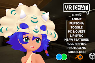 anime vrchat avatar 3d model unity rigging pc quest vrchat character commissions