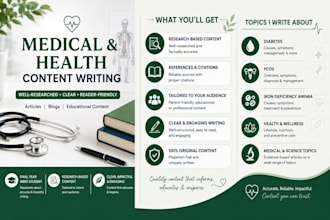 write well researched medical and health articles
