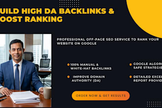do high quality off page SEO backlink building to rank your website