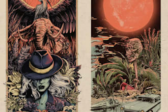 draw amazing a create illustration vintage artwork