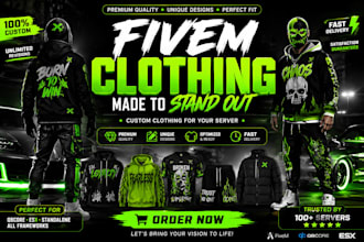design fivem eup, mc, gang, police and military clothing packs