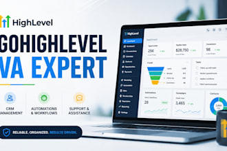 be your gohighlevel VA for CRM, automations and support