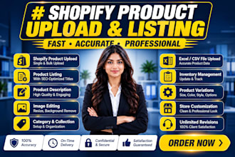 do shopify product listing and data entry