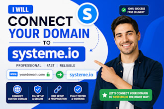 fix, connect domain to systeme io sales funnel landing page