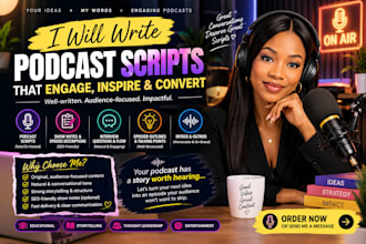 write engaging podcast scripts episode outlines and show notes