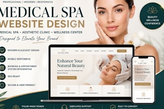 design a medical spa website, beauty aesthetic clinic, wellness center website