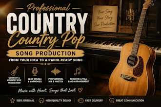 produce a professional country or country pop song with vocals