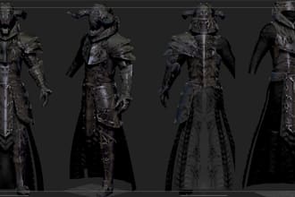 design custom character, armor, weapon for skyrim mod, fallout4 furry mod