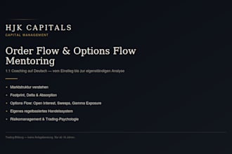 teach you orderflow and optionsflow trading in german