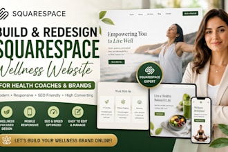 build and redesign squarespace wellness website for health coaches and brands