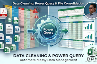 clean messy excel data, combine files, and automate reporting using power query