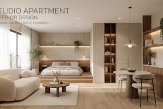 design a stylish and functional studio apartment interior