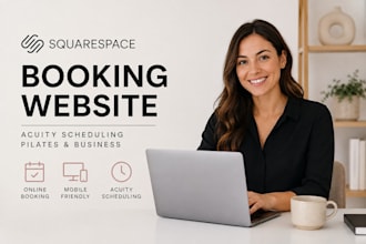squarespace booking website business design acuity scheduling pilates website