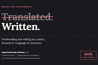 proofread and edit your brazilian portuguese text, native and no ai