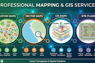 create professional custom maps, vector maps, gis maps and site plans
