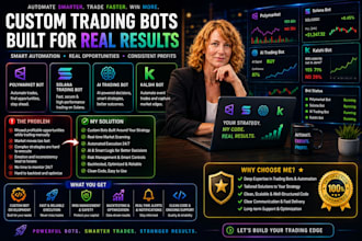 build interactive polymarket bot, solana trading bot,  ai trading bot,kalshi bot