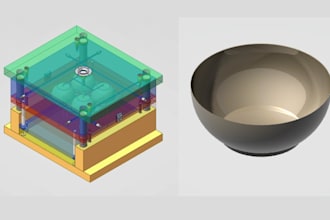 design injection mold, slip casting mold, mold tooling and moldflow analysis cad