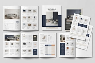 design product catalog, product brochure, sales catalog and booklet