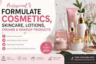 formulate cosmetics, skincare, lotions, creams and makeup products