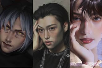 draw a semi realistic illustration of your oc