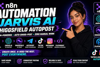 setup n8n automation jarvis ai higgsfield autopost playwright tiktok relumi