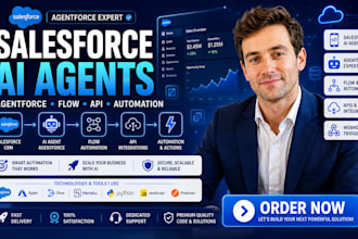 build salesforce agentforce ai agents with flow, apis, webhooks and ai workflows