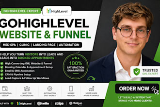 build a gohighlevel med spa website and booking funnel