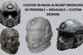 custom 3d cosplay model 3d cosplay mask armor helmet 3d props wearable cosplay