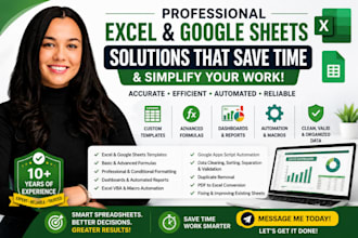 create, fix, format, and automate excel or google sheets