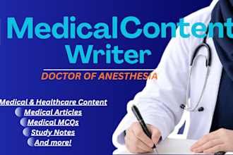 do medical SEO article writing, blog writing or content writing