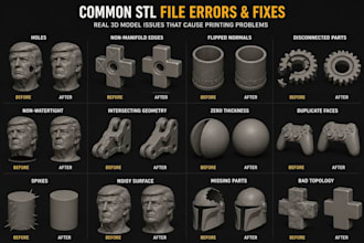 fix, repair your stl file edit custom stl file modification for 3d printing
