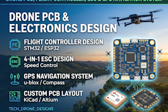 design drone pcb, flight controller, esc and gps navigation systems