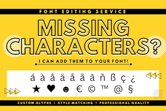 add missing characters and glyphs to your font