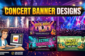 design concert artwork, social media graphics and movie artwork
