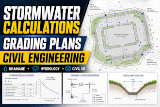civil engineering stormwater calculations grading plan city permit drawing swppp