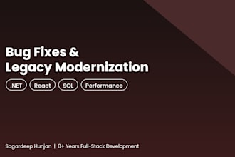 fix bugs and modernize your legacy react typescript or net application