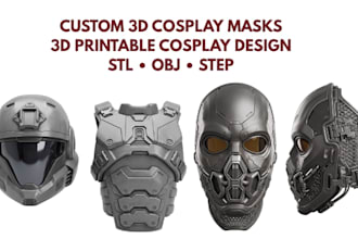 create 3d cosplay model 3d wearable armor 3d cosplay mask helmet printable prop