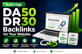build high da50 dr30 backlinks for your website