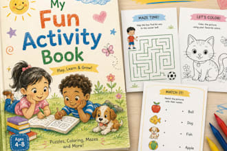 create kids activity book tracing book word puzzle for amazon KDP