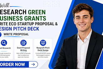 research green business grant write eco startup proposal and design pitch deck