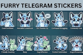 create custom furry telegram stickers animated stickers emotes stickers furry