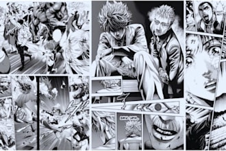 draw authentic 70s 80s retro vintage comic illustration