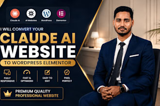 convert your claude ai website to wordpress elementor website