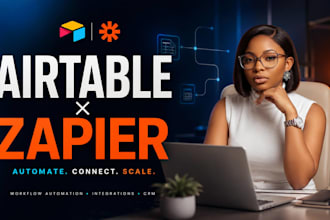 build your airtable database, zapier automation, softr webapp, CRM integrations