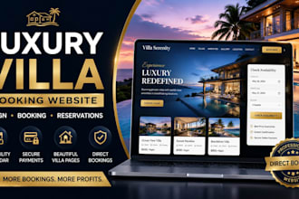 design villa rental website villa property website with online booking system