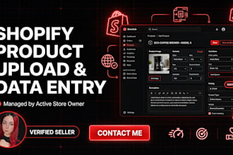 upload shopify products and do accurate ecommerce data entry