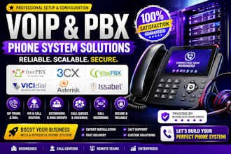 install voip, freepbx, 3cx, vitalpbx, vicidial, magnus billing and pbx