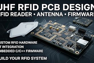 design uhf rfid pcb, reader, antenna, iot hardware and embedded firmware