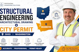 structural engineering, architectural drawing, city permit in ohio, washington